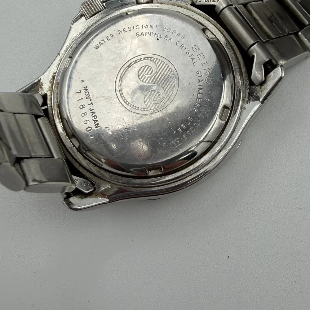 Seiko Watch SKH191 Kinetic Sports 200 Black Dial